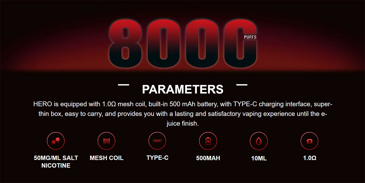 TUGBOAT HERO 8000 Puffs Disposable Vape In Dubai