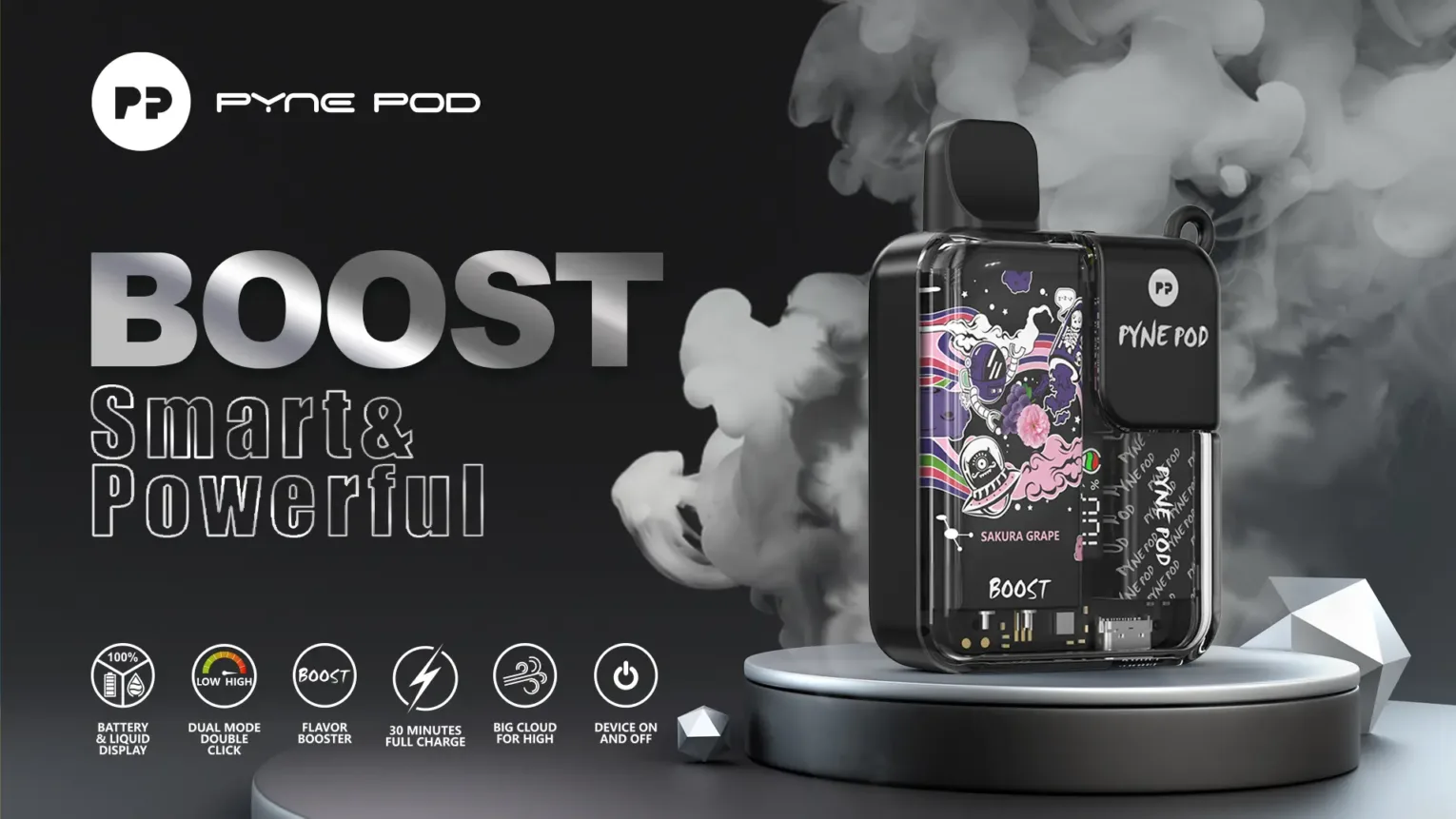 PYNE POD BOOST 8500 PUFFS FEATURES