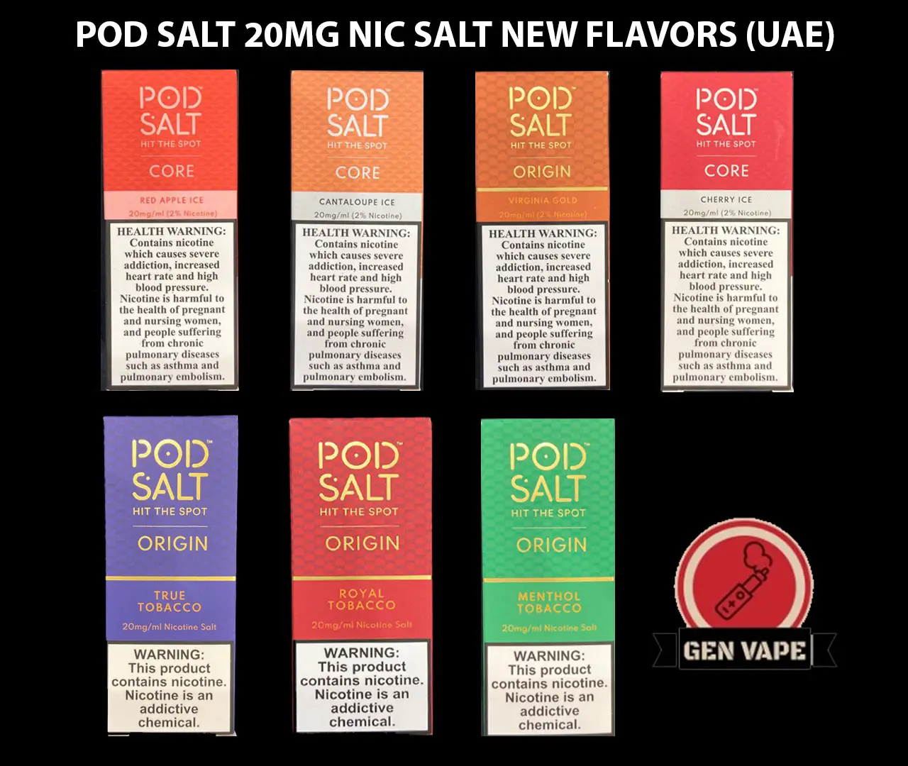 POD SALT 20MG NIC SALT E-JUICE NEW FLAVORS 30ML