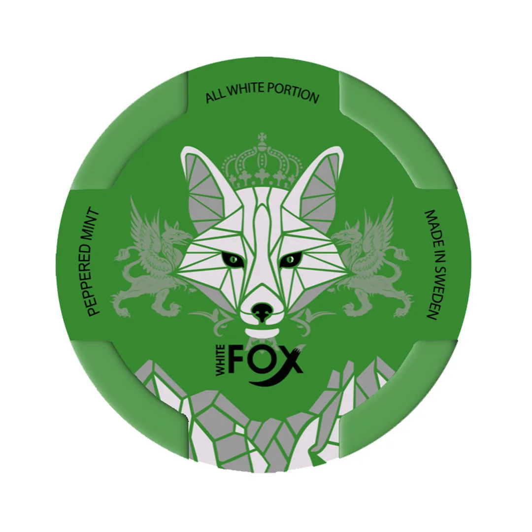 White Fox Peppered Mint All White Portion Slim 16 mg at Gen vape