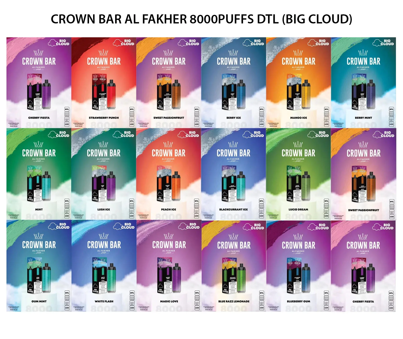 CROWN BAR AL FAKHER 5MG 8000PUFFS DTL IN UAE CROWN BAR AL FAKHER 5MG 8000PUFFS DTL IN UAE