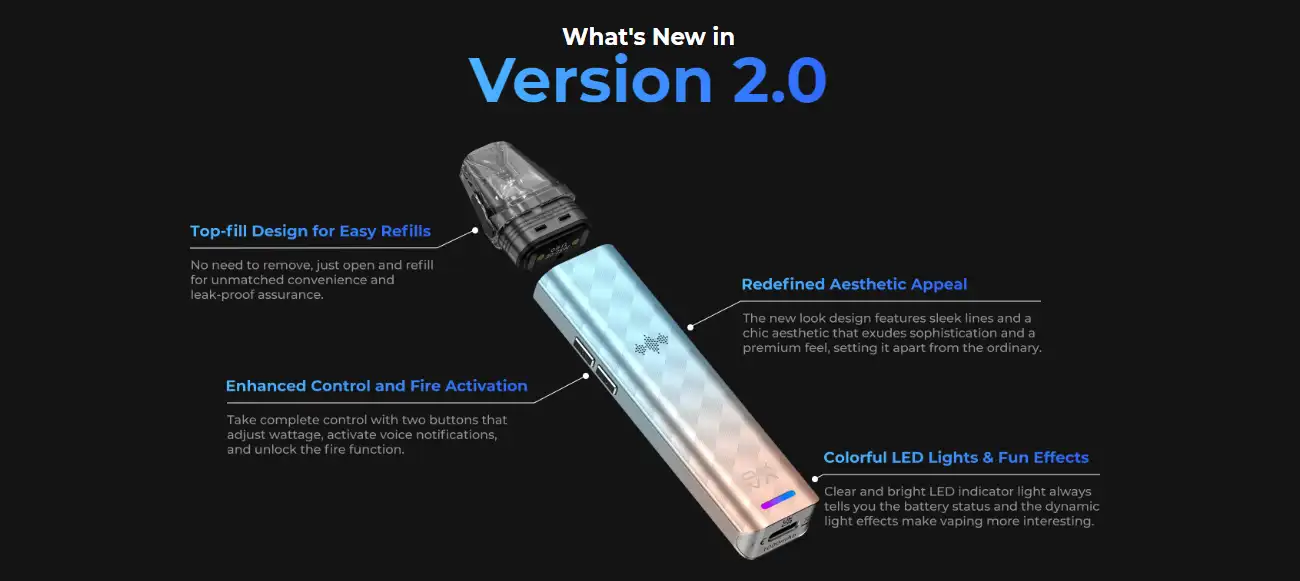 OXVA XLIM SE 2 POD SYSTEM VERSION 2 SPECIFICATIONS