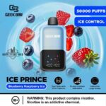 Geek Bar Ice Prince 50000 Puffs Blueberry Raspberry Ice Disposable Vape Gen Vape Dubai