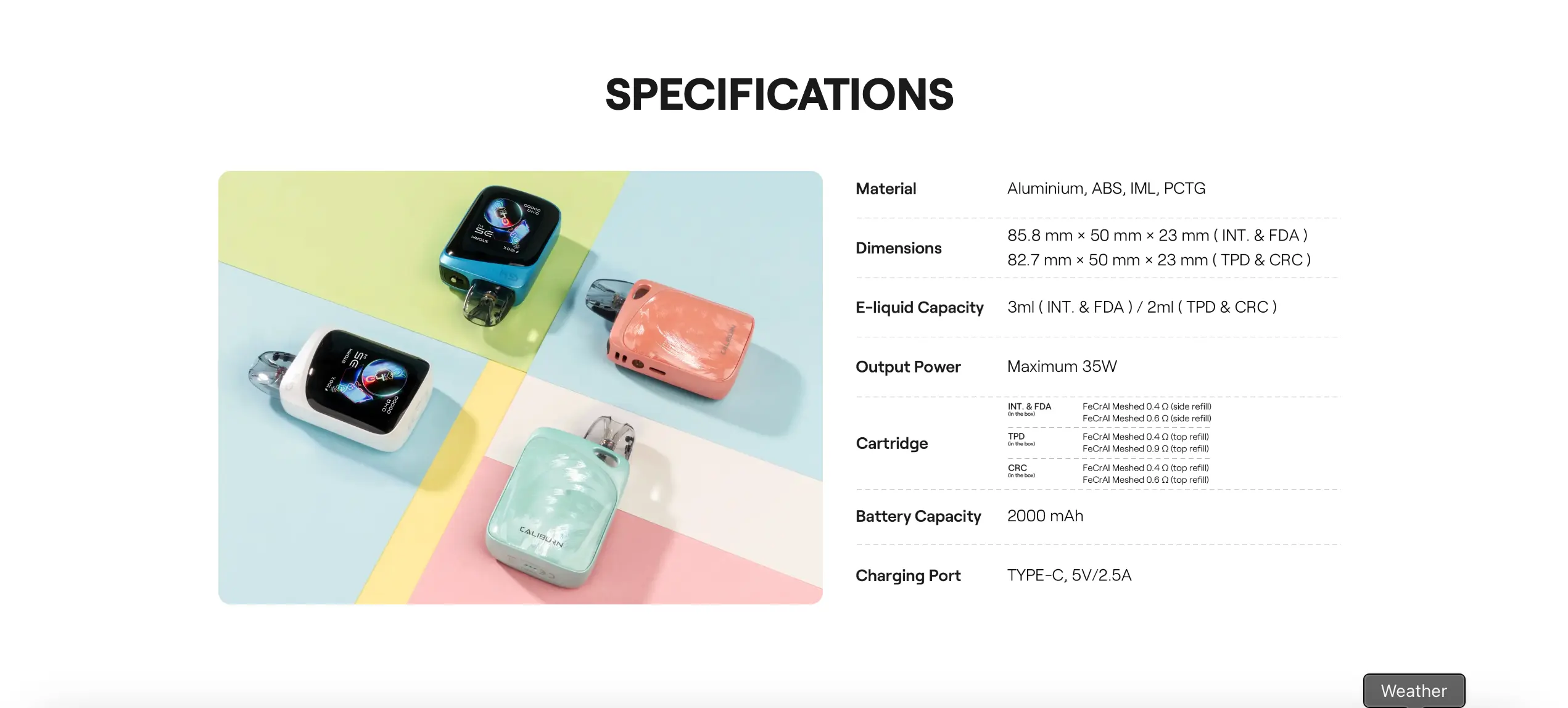 Uwell Caliburn G4 Pro Koko Kit Specification Gen Vape Dubai Uwell Caliburn G4 Pro Koko Kit Specification Gen Vape Dubai